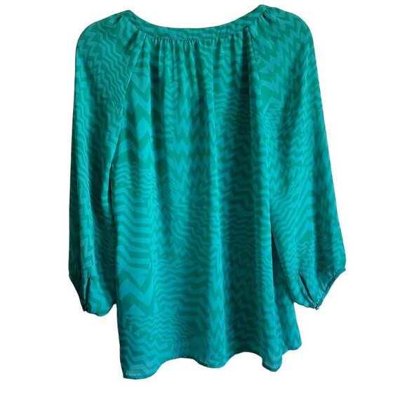 Banana Republic Sheer Pattern Jade Green Blouse Size Small - Picture 5 of 15